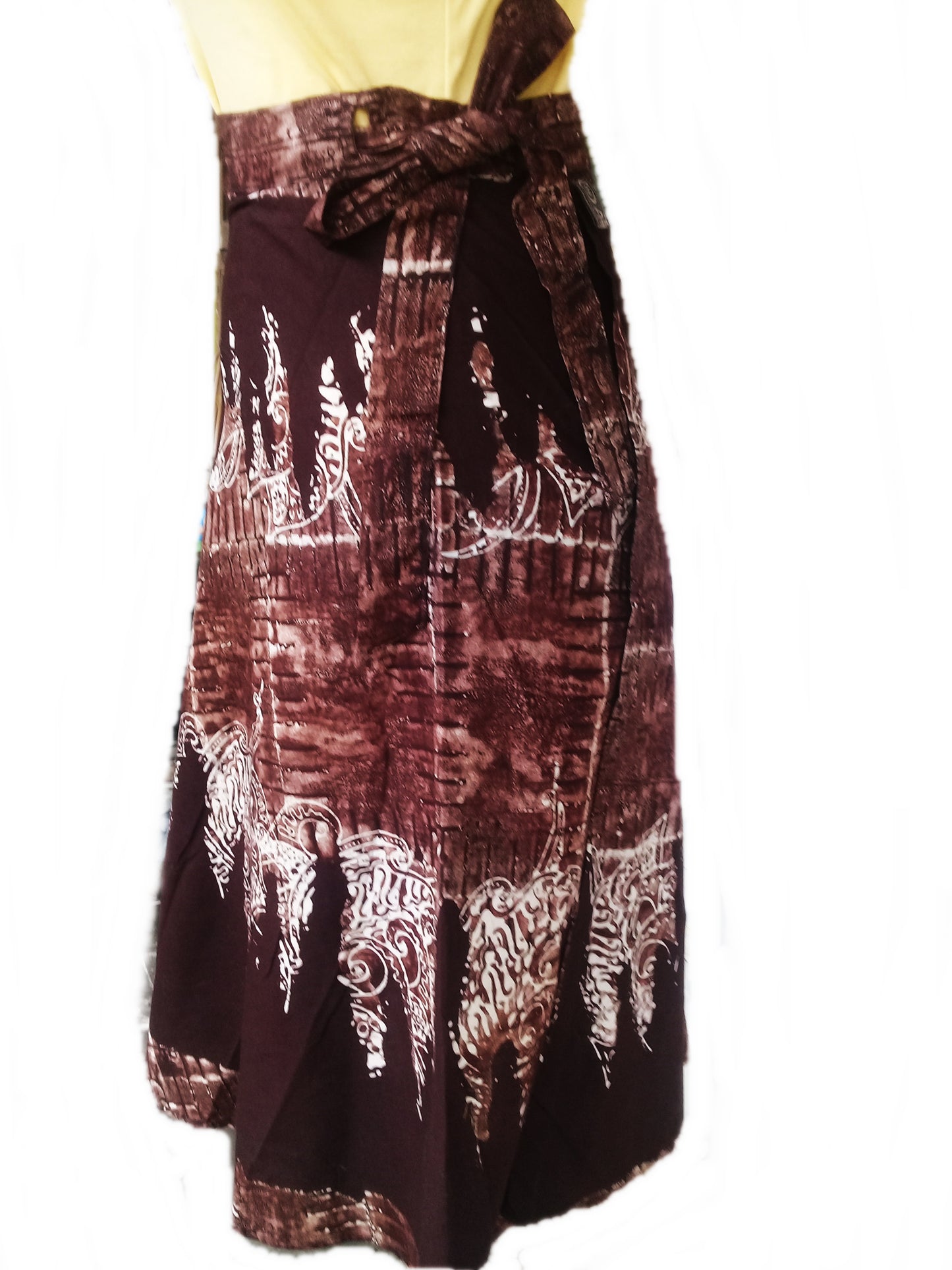 Batik Midi Wrap Skirt, Cotton wrap skirt, ethnic wrap skirt