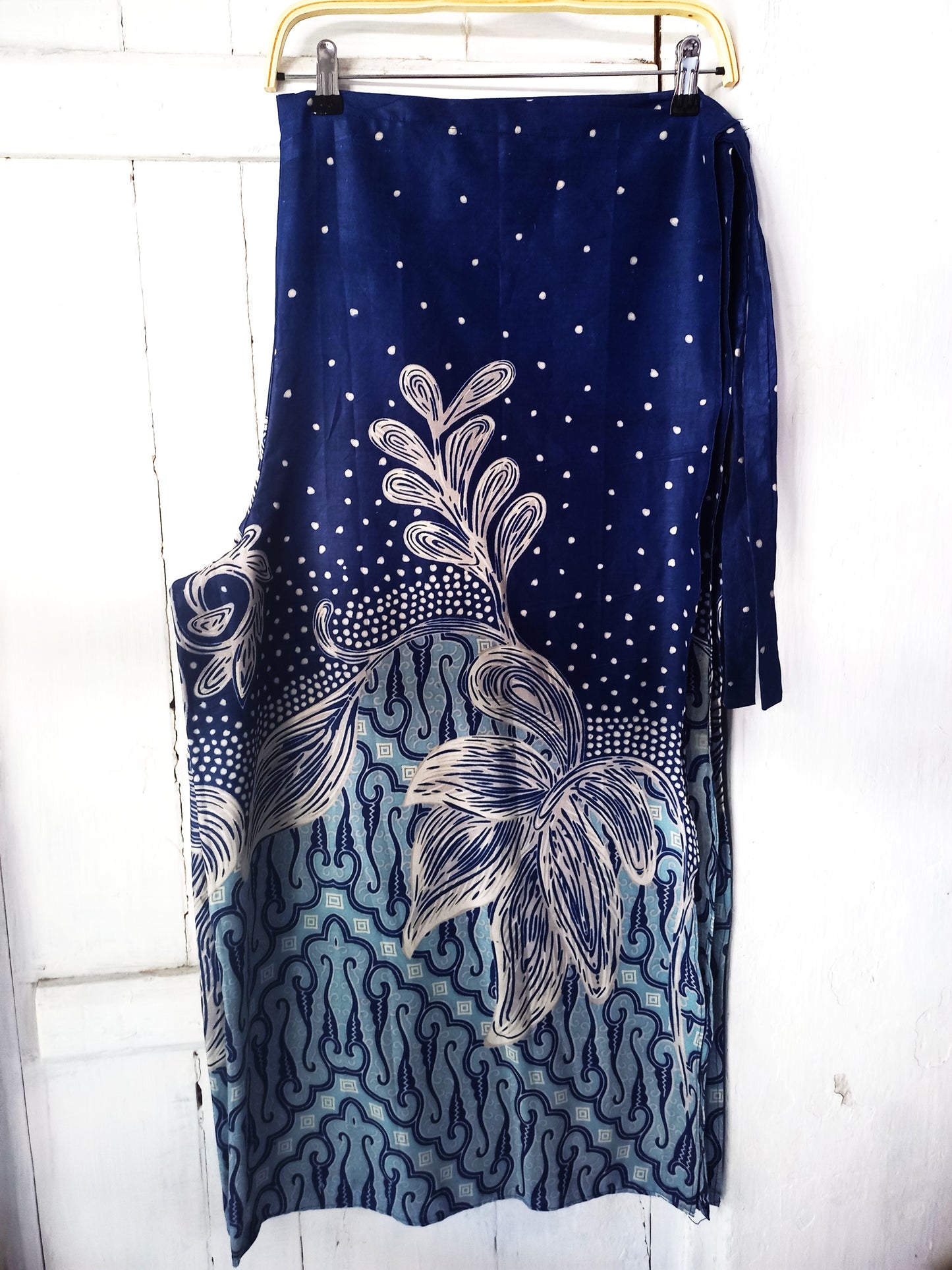 Bali Wrap Pants, Navy Blue Batik Pants, Beach pants, cotton wrap pants