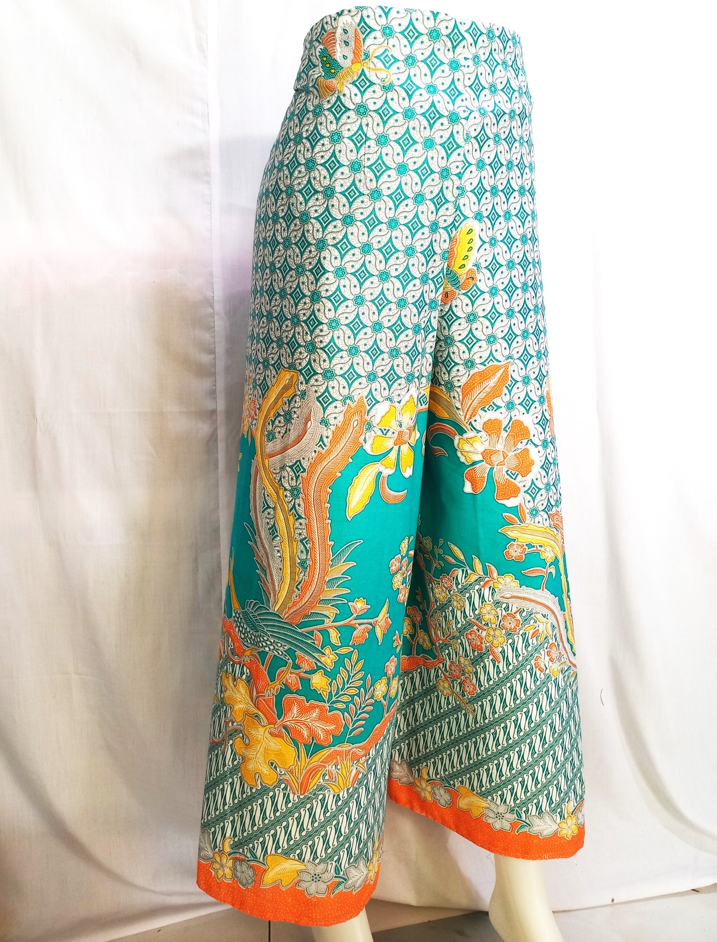 Aquamarine Wrap Pants, Bali Wrap Pants, Batik Wrap Pants, Palazzo Pants,