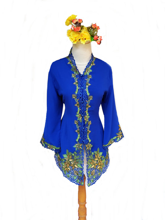 Royal Blue Kebaya Nyonya, Kebaya dress, baba nyonya Size S, M, L