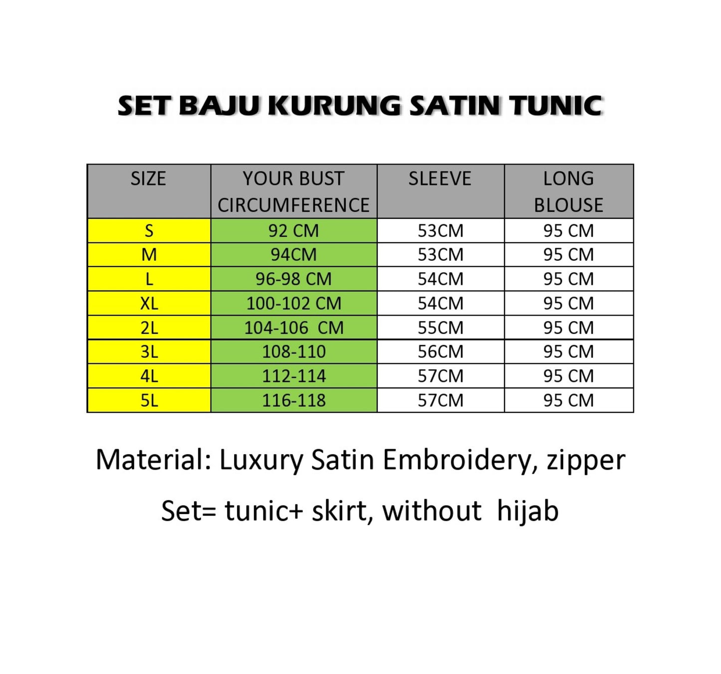 Baju Kurung, set tunic kebaya dress, long kebaya tulle beads size