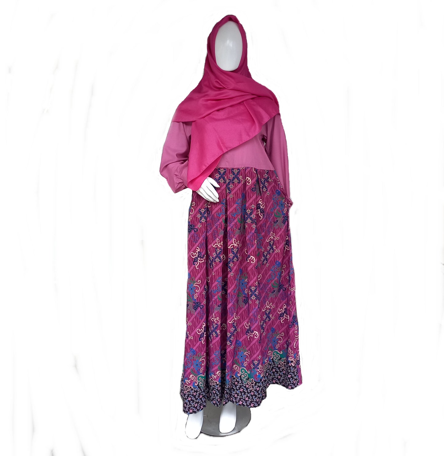 Purple abaya dress, batik abaya dress, maxi dress muslim, floral abaya dress
