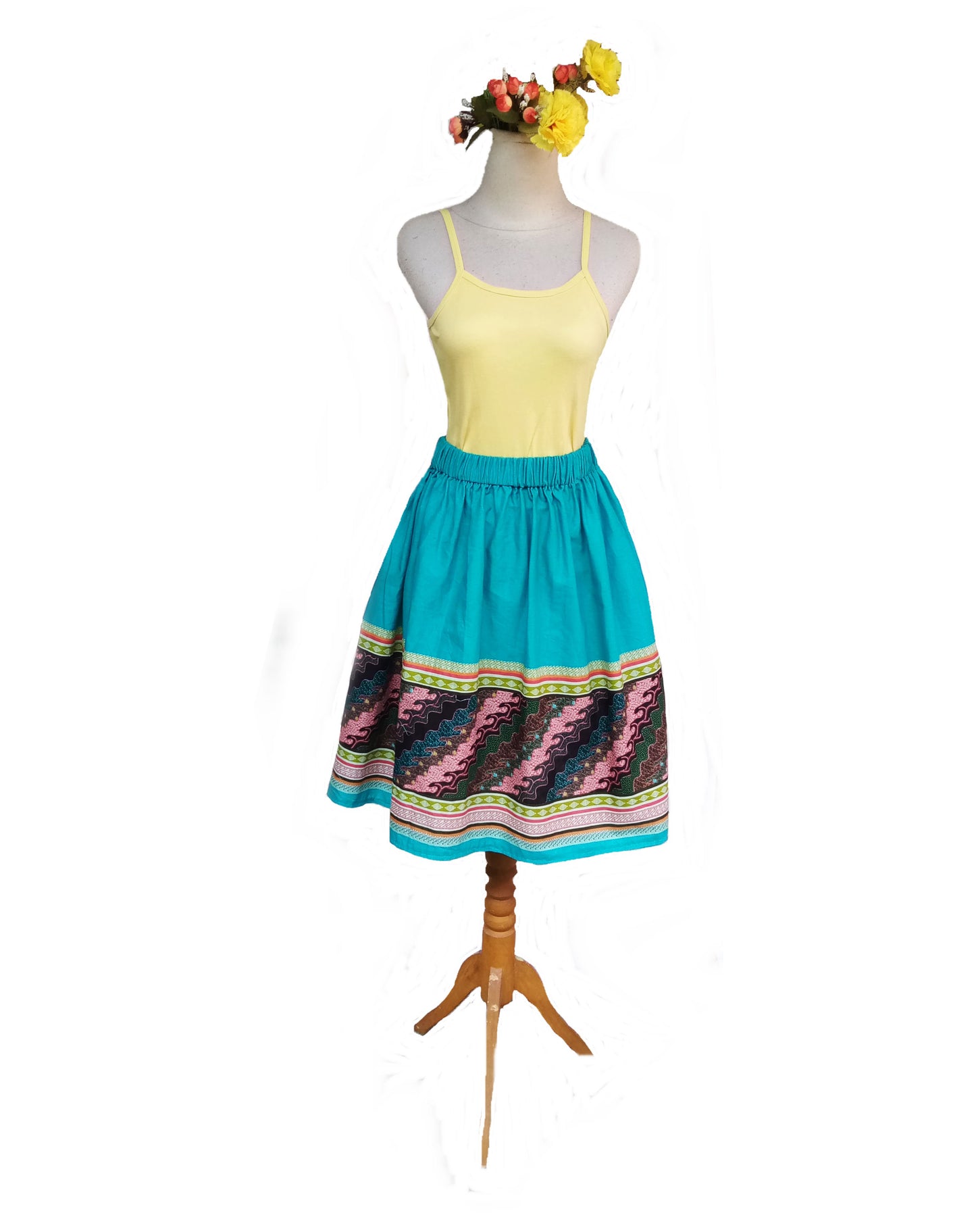 Teal Mini Skirt, summer Skirt, cotton skirt, travel skirt