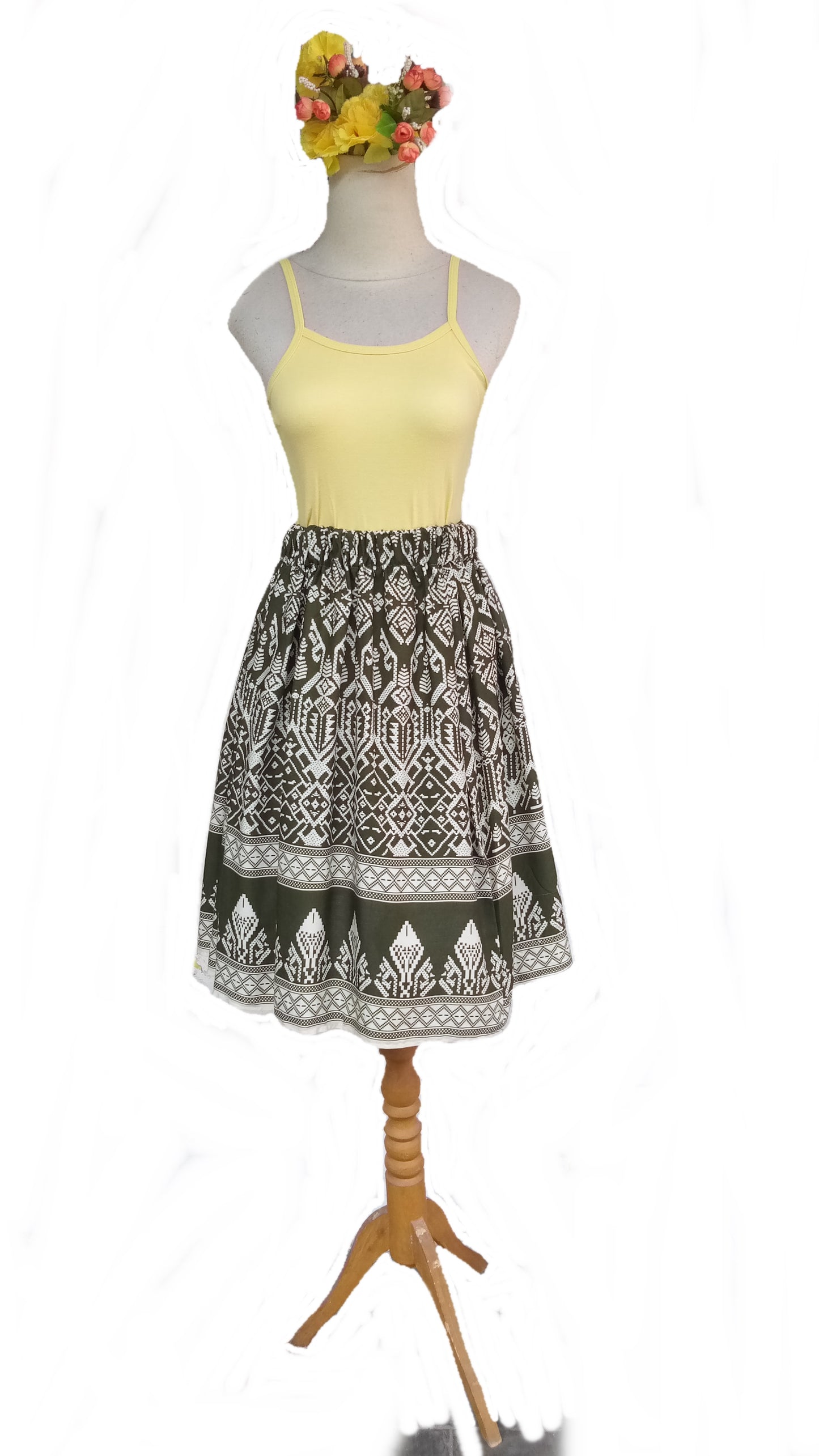 Dark green ethnic mini Skirt, Cotton short skirt, travel skirt, summer skirt, holiday skirt