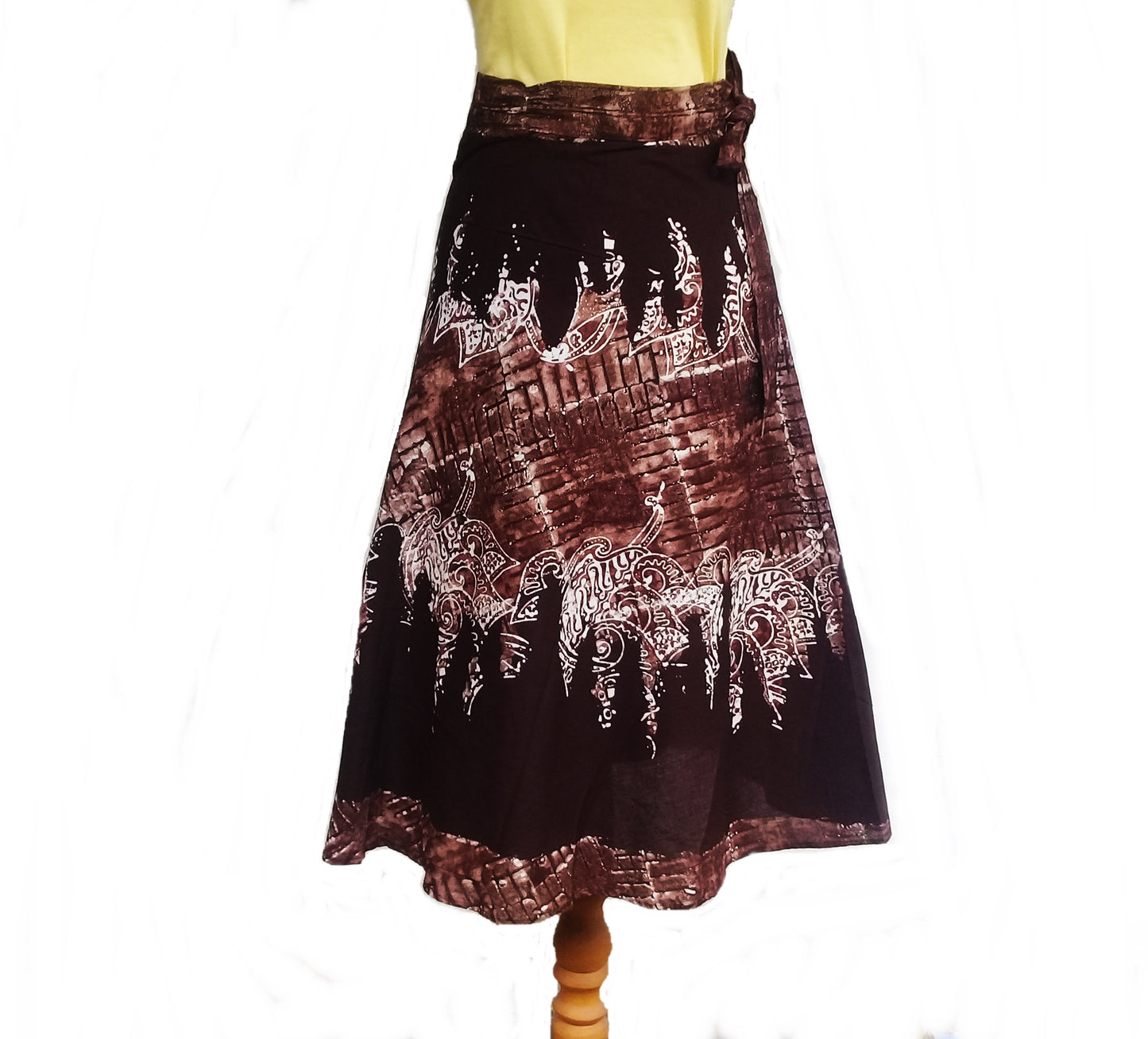 Batik Midi Wrap Skirt, Cotton wrap skirt, ethnic wrap skirt