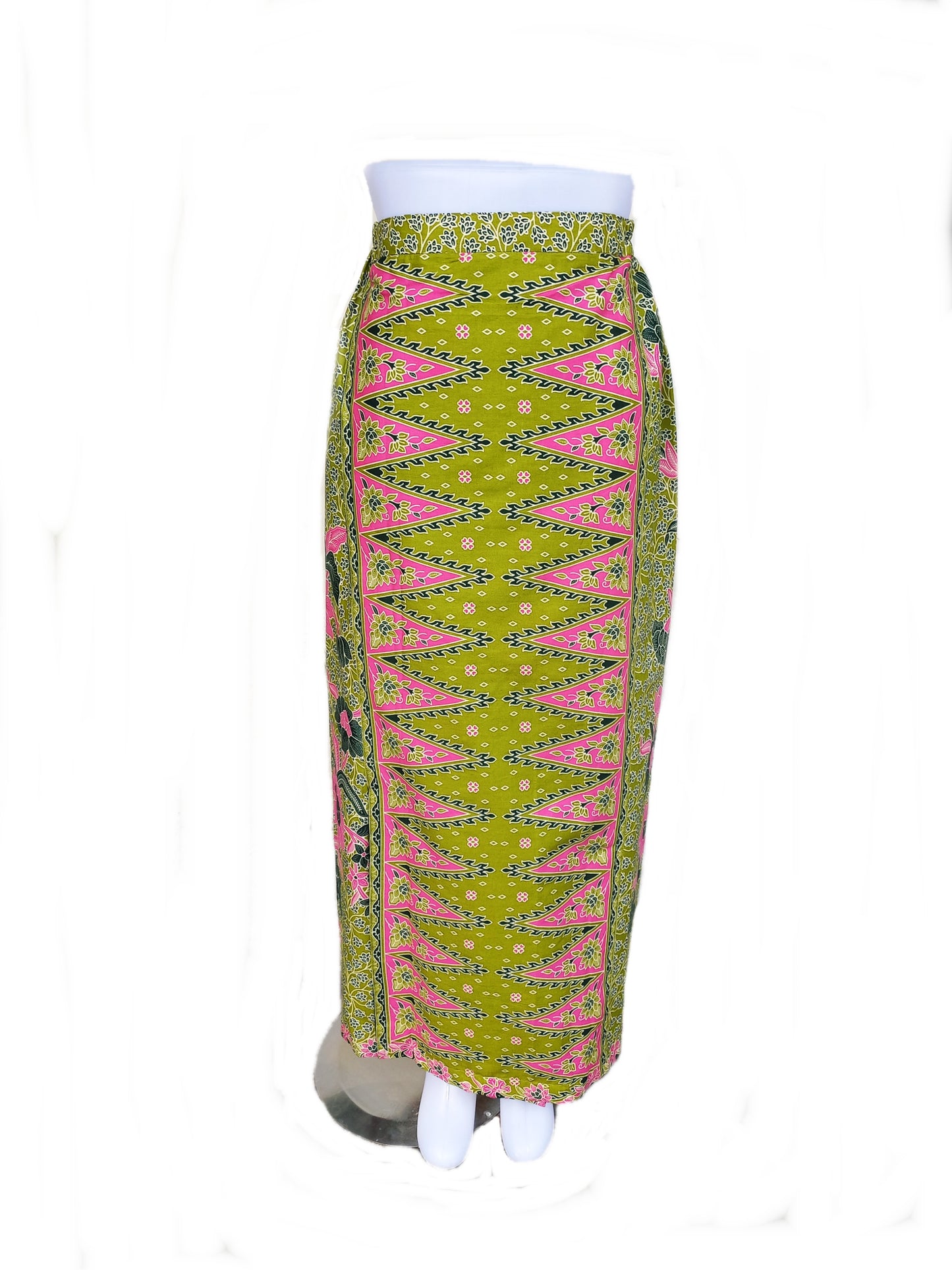 Green Sarong skirt Kebaya, maxi batik skirt, instant sarong skirt  Size S, M ,L, Xl,2L, 3L, 4L