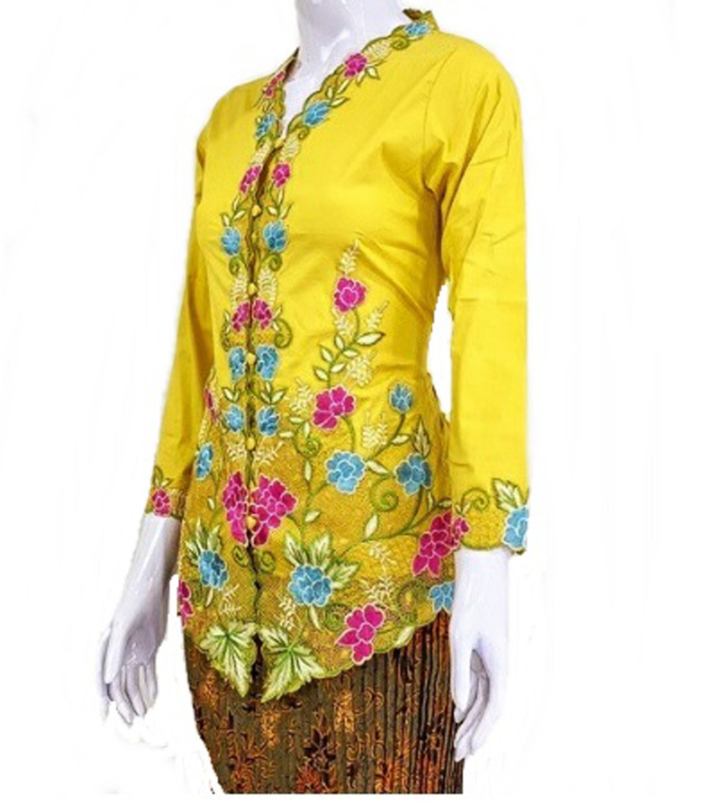 Yellow Kebaya, strecthy Cotton Kebaya, Nyonya Kebaya