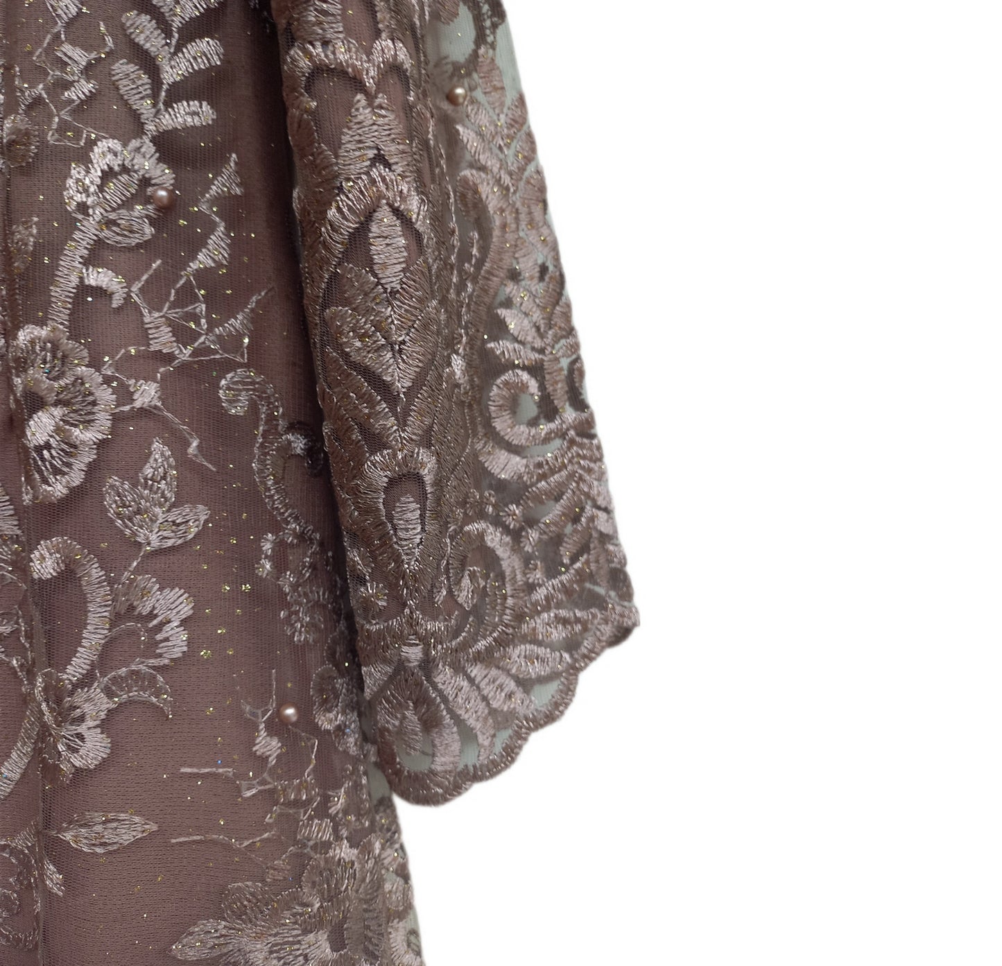 Bronze Kebaya Tulle sequins, Kebaya glamour, lace kebaya Size S, M ,L