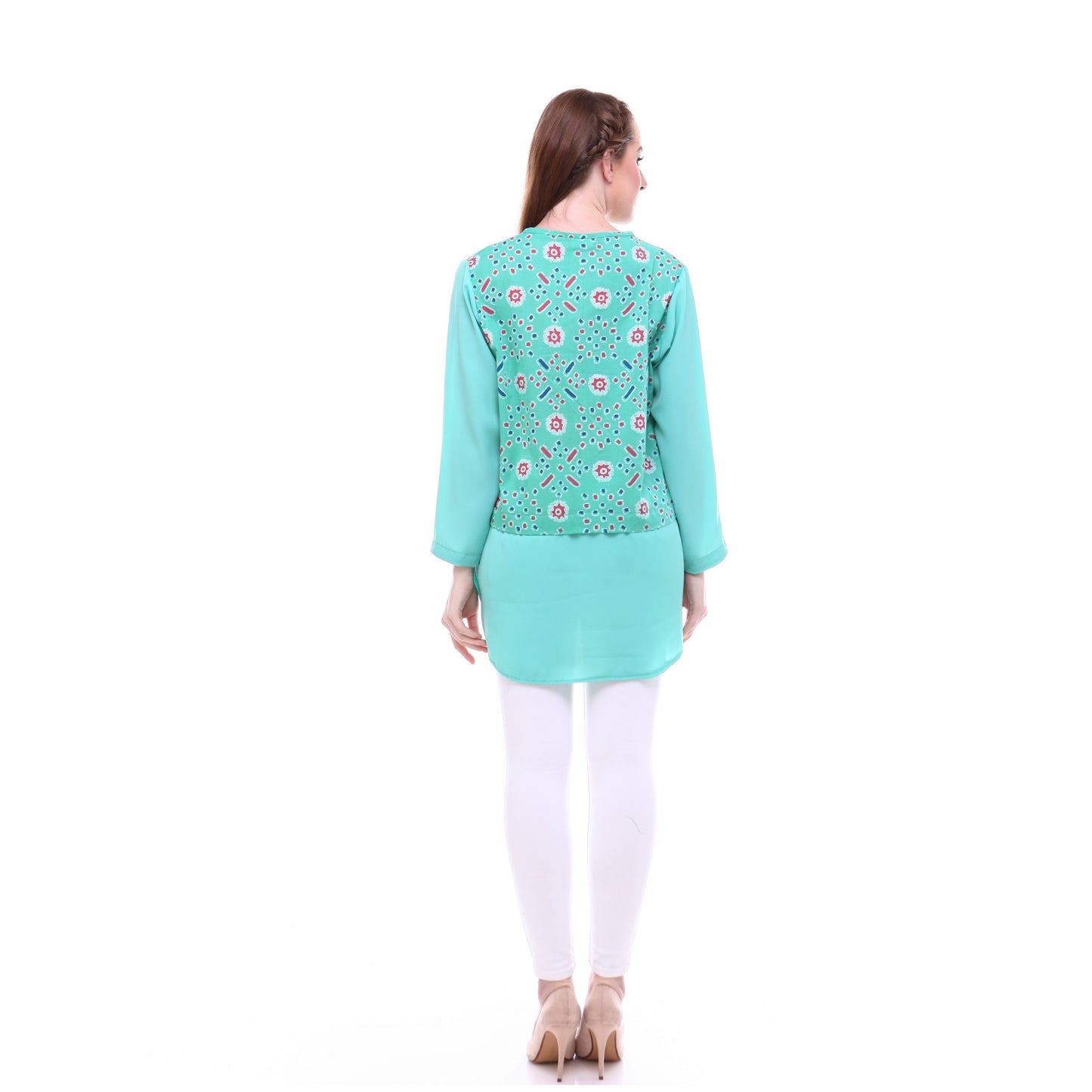 Mint Casual Printed Top, Long Sleeve Top, loose fit top