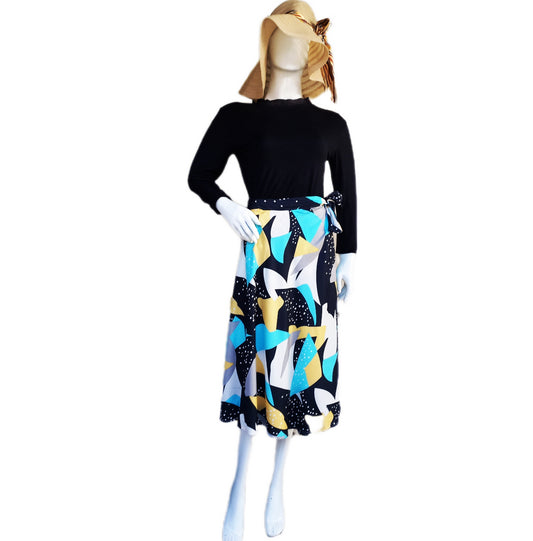 Mozaic Printed wrap skirt, wrap skirt midi, cotton wrap skirt, beach wrap skirt, holidays skirt