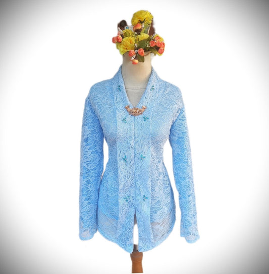 baby Blue kebaya lace, Kebaya dress with sequin crystal
