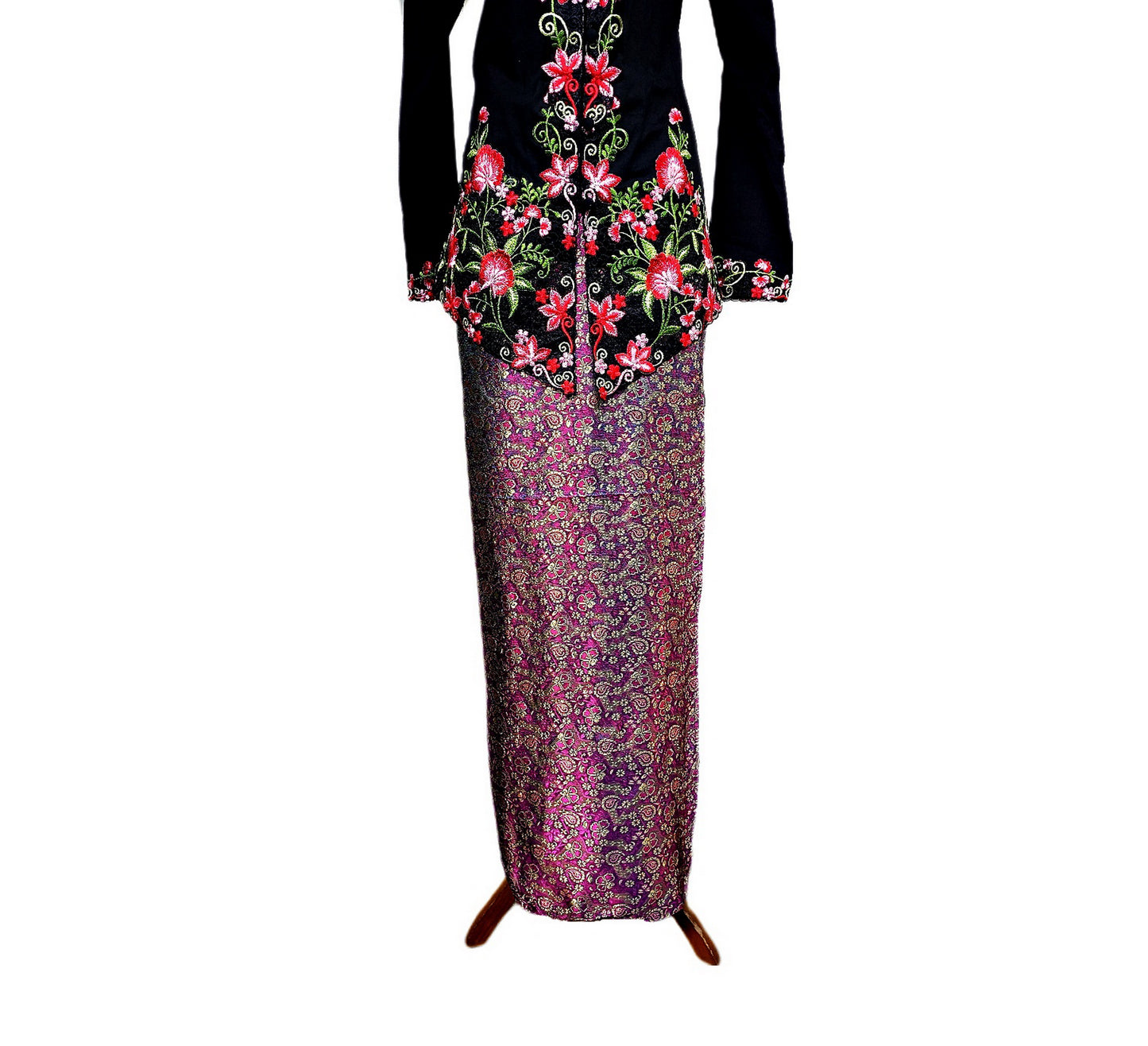 Purple Magenta Songket wrap skirt for Kebaya size S to 5L