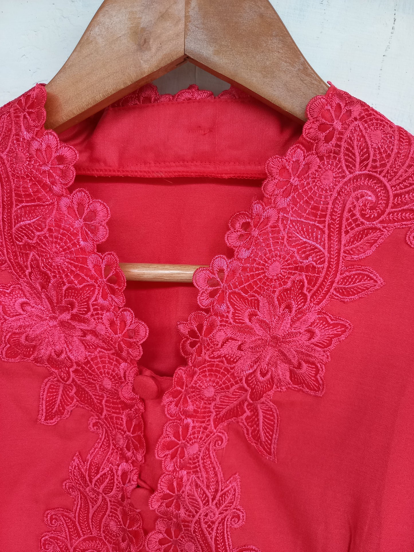 Red Kebaya Dress, Kebaya cotton long sleeve