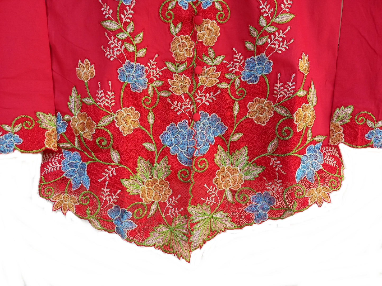 Red Kebaya Cotton, Kebaya dress, Size S, M, L, XL