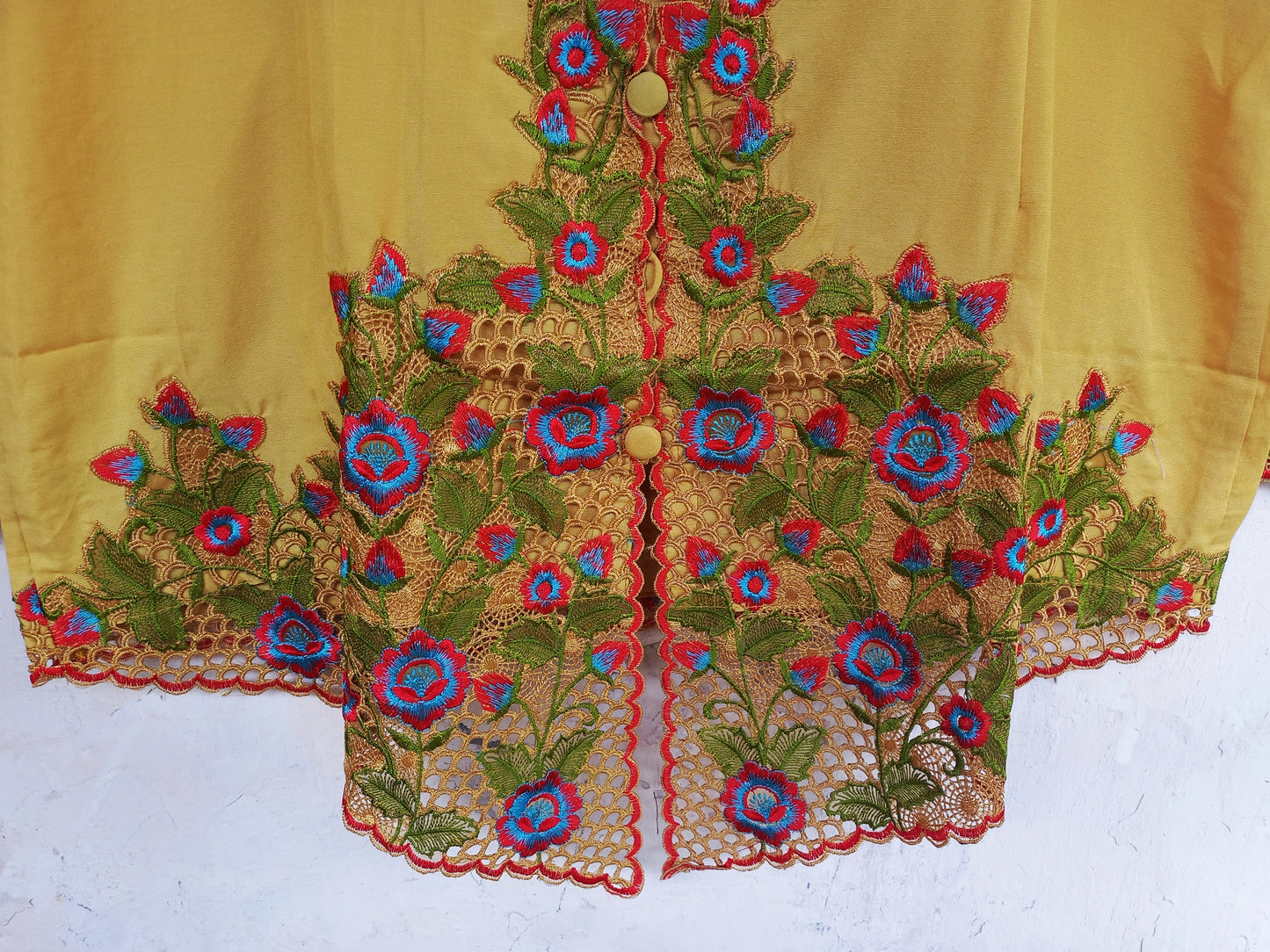 Yellow Kebaya dress, Kebaya cotton, Size XL, 2L