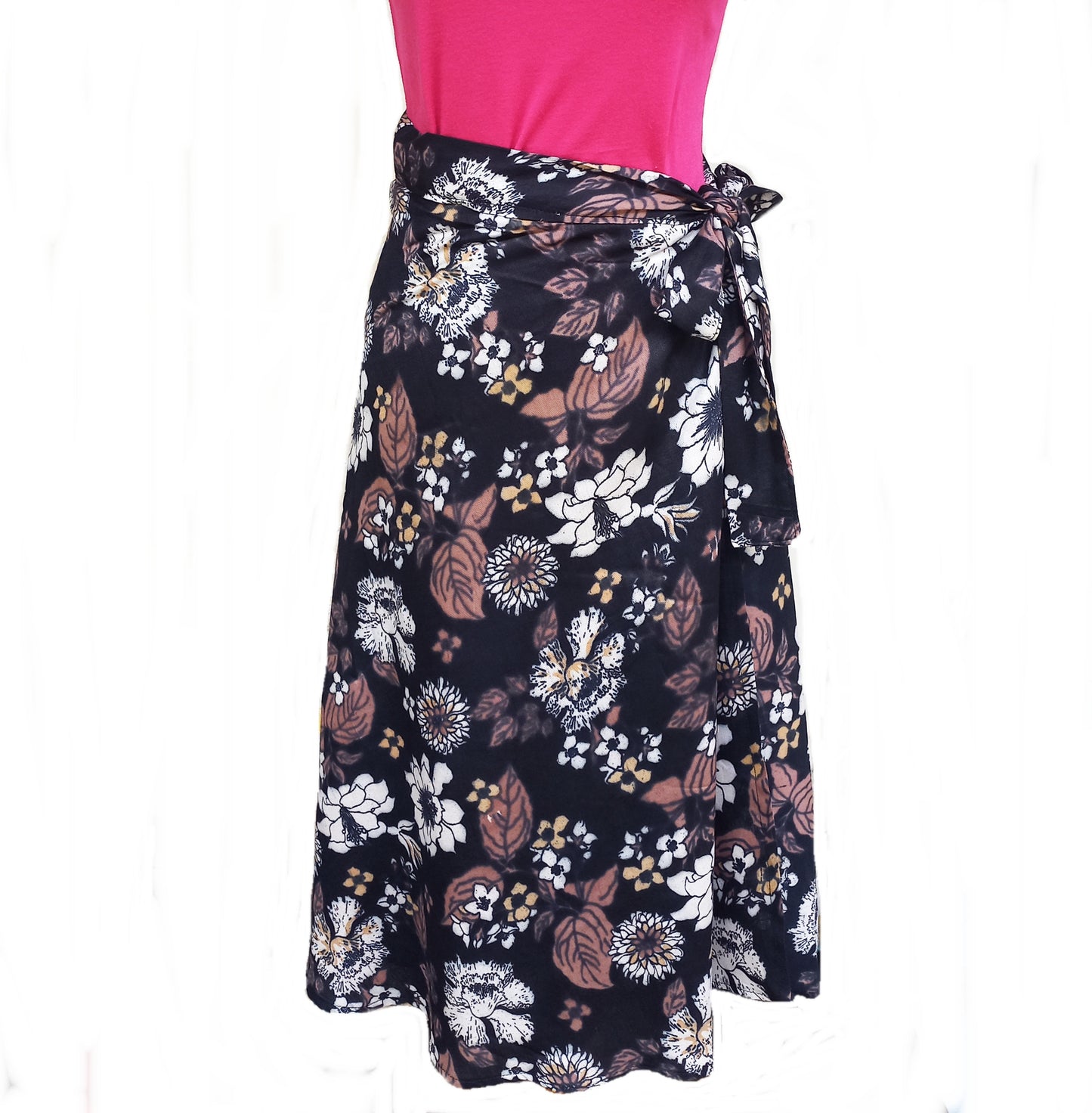 Wrap skirt, Midi Skirt, cotton wrap skirt, Floral