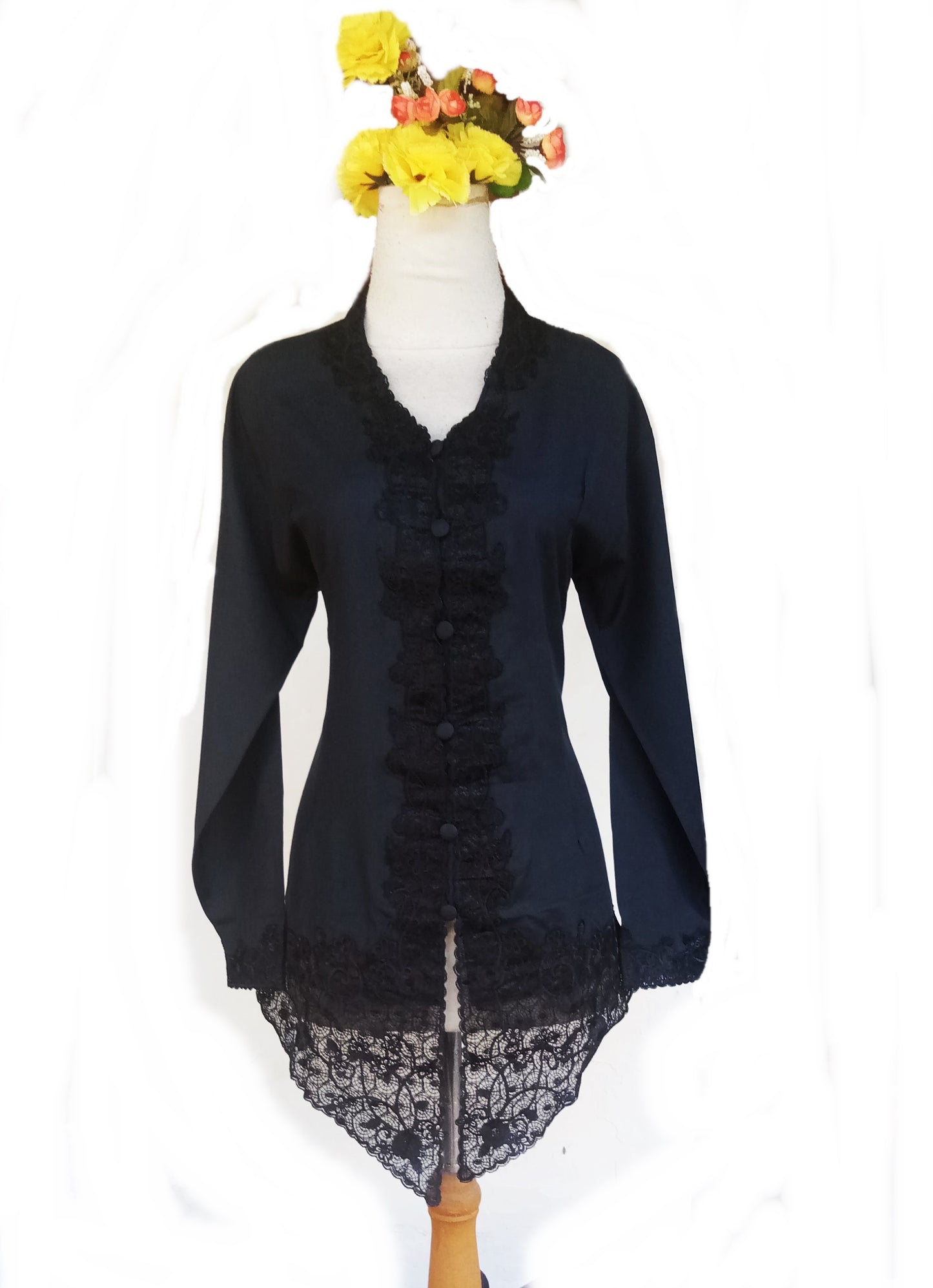 Black Kebaya dress, Kebaya Top, Kebaya cotton