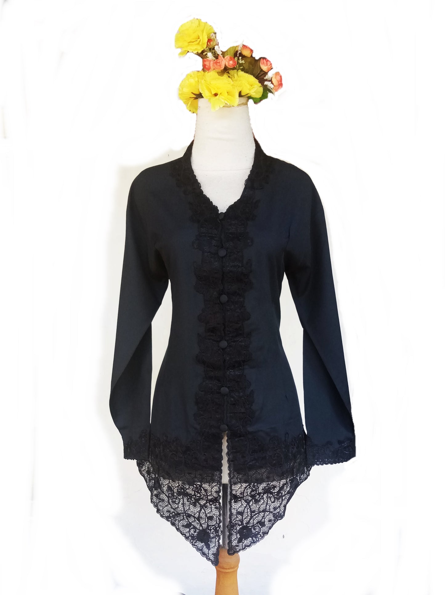 Black Kebaya dress, Kebaya Top, Kebaya cotton