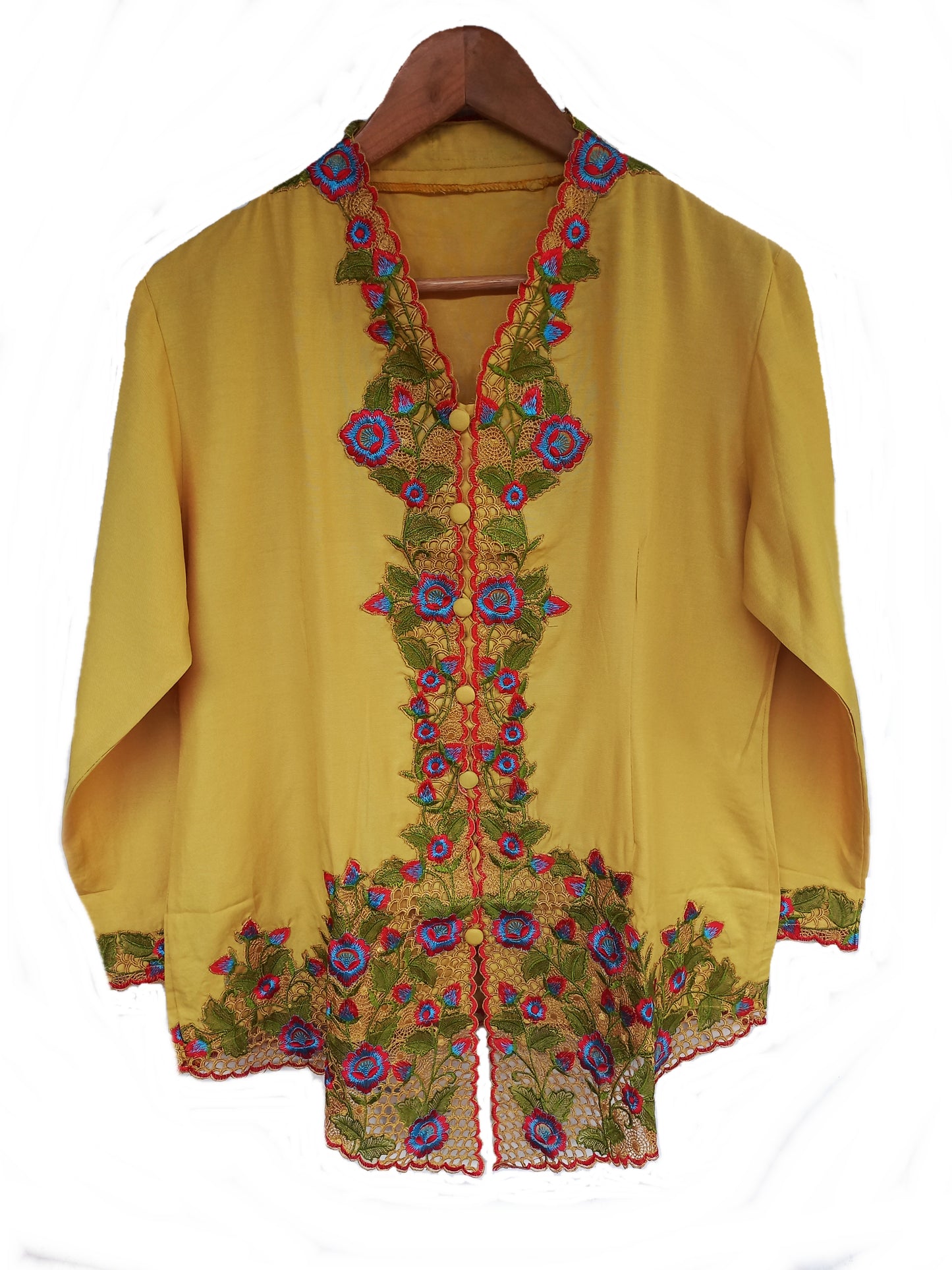 Yellow Kebaya dress, Kebaya cotton, Size XL, 2L