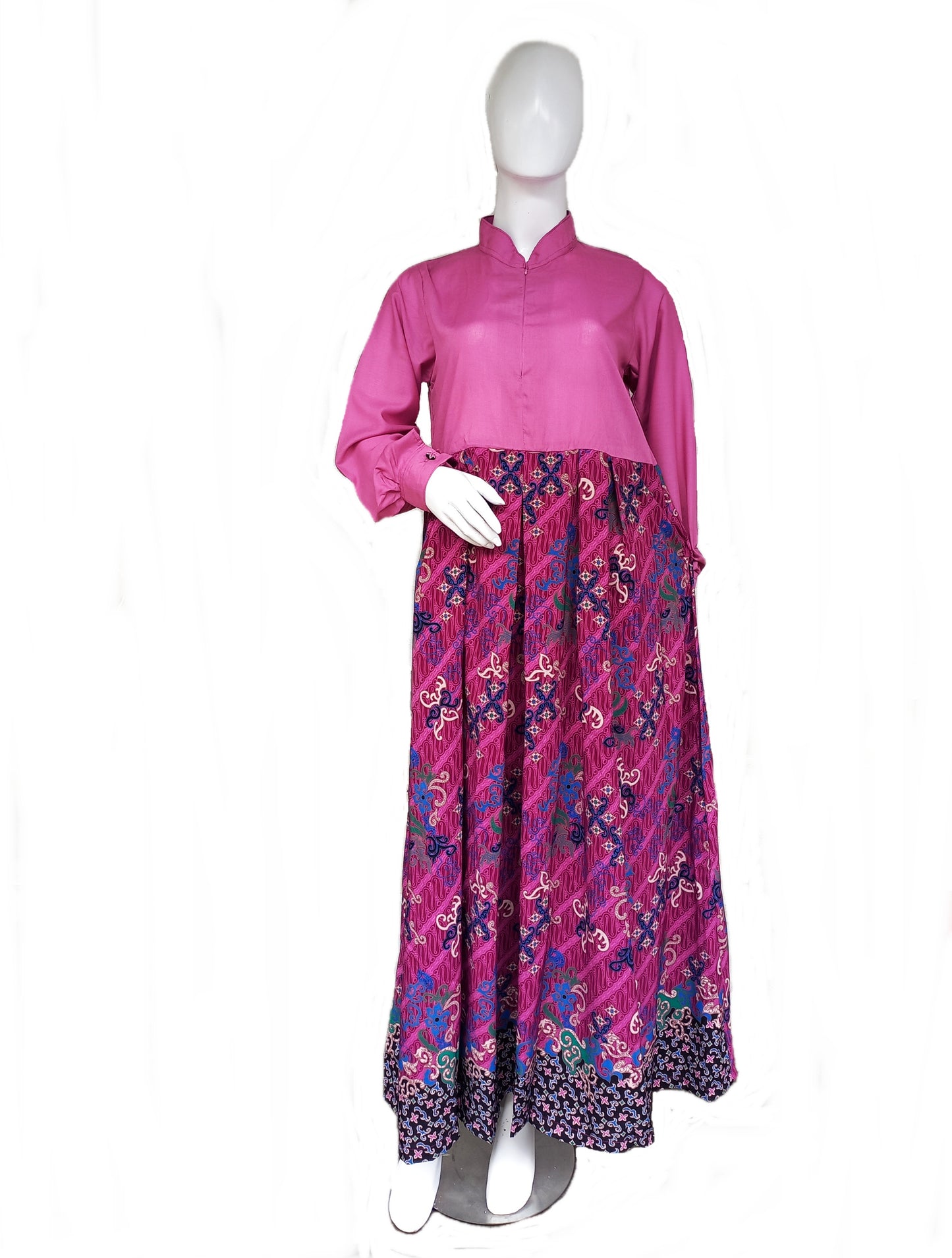 Purple abaya dress, batik abaya dress, maxi dress muslim, floral abaya dress