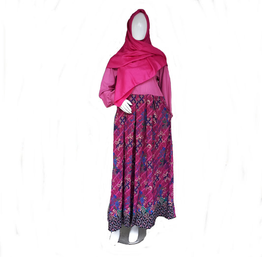 Purple abaya dress, batik abaya dress, maxi dress muslim, floral abaya dress