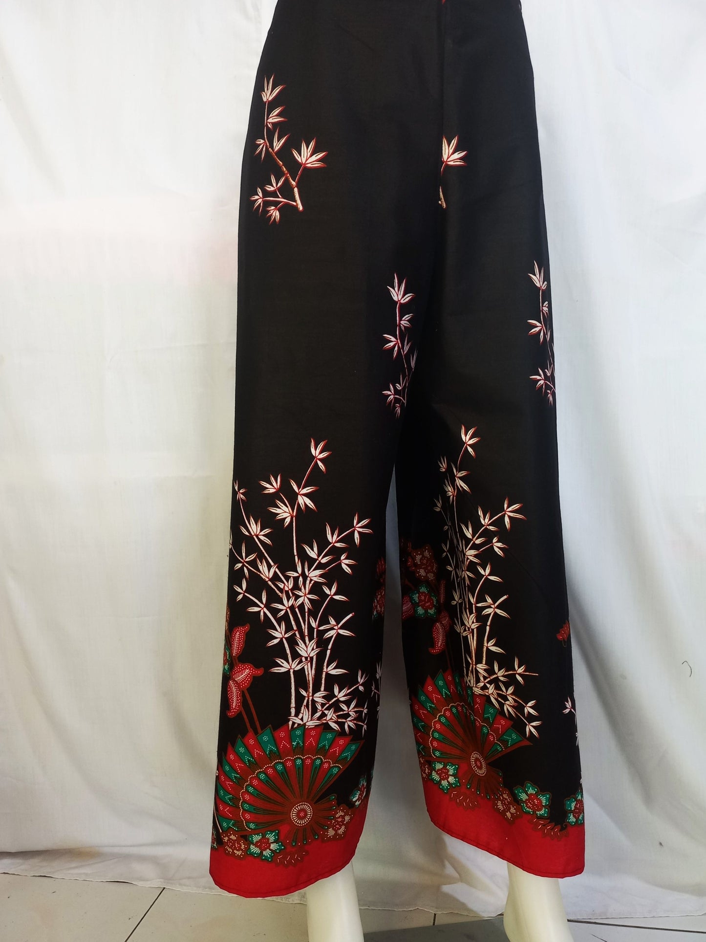 Black Wrap pants, Batik Pants, Wrap Pants Bali, Cotton wrap pants