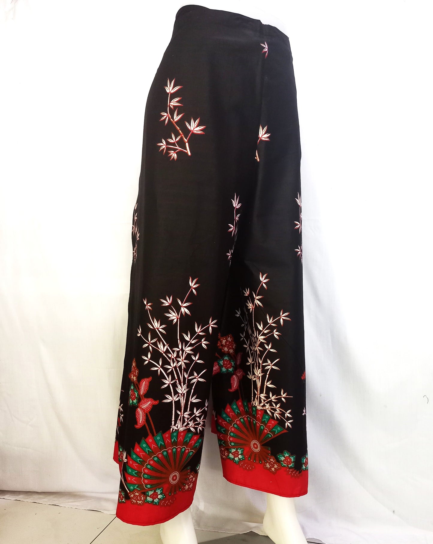 Black Wrap pants, Batik Pants, Wrap Pants Bali, Cotton wrap pants