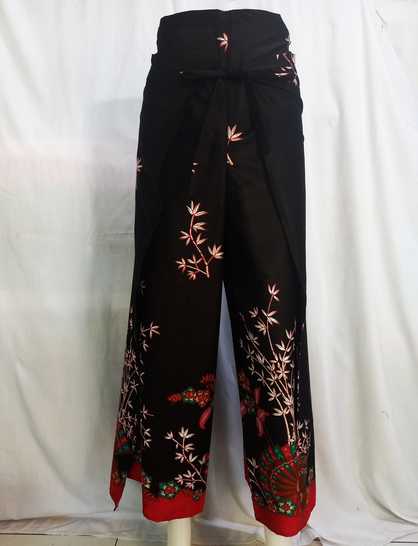 Black Wrap pants, Batik Pants, Wrap Pants Bali, Cotton wrap pants