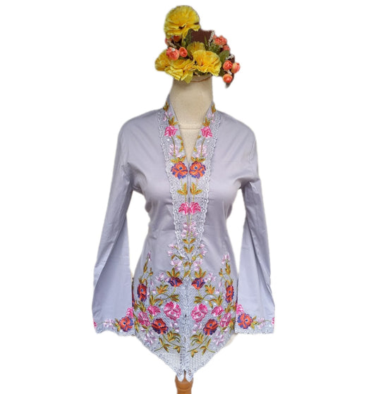 kebaya silver, kebaya dress, kebaya top, baju kebaya size S, M , L, XL