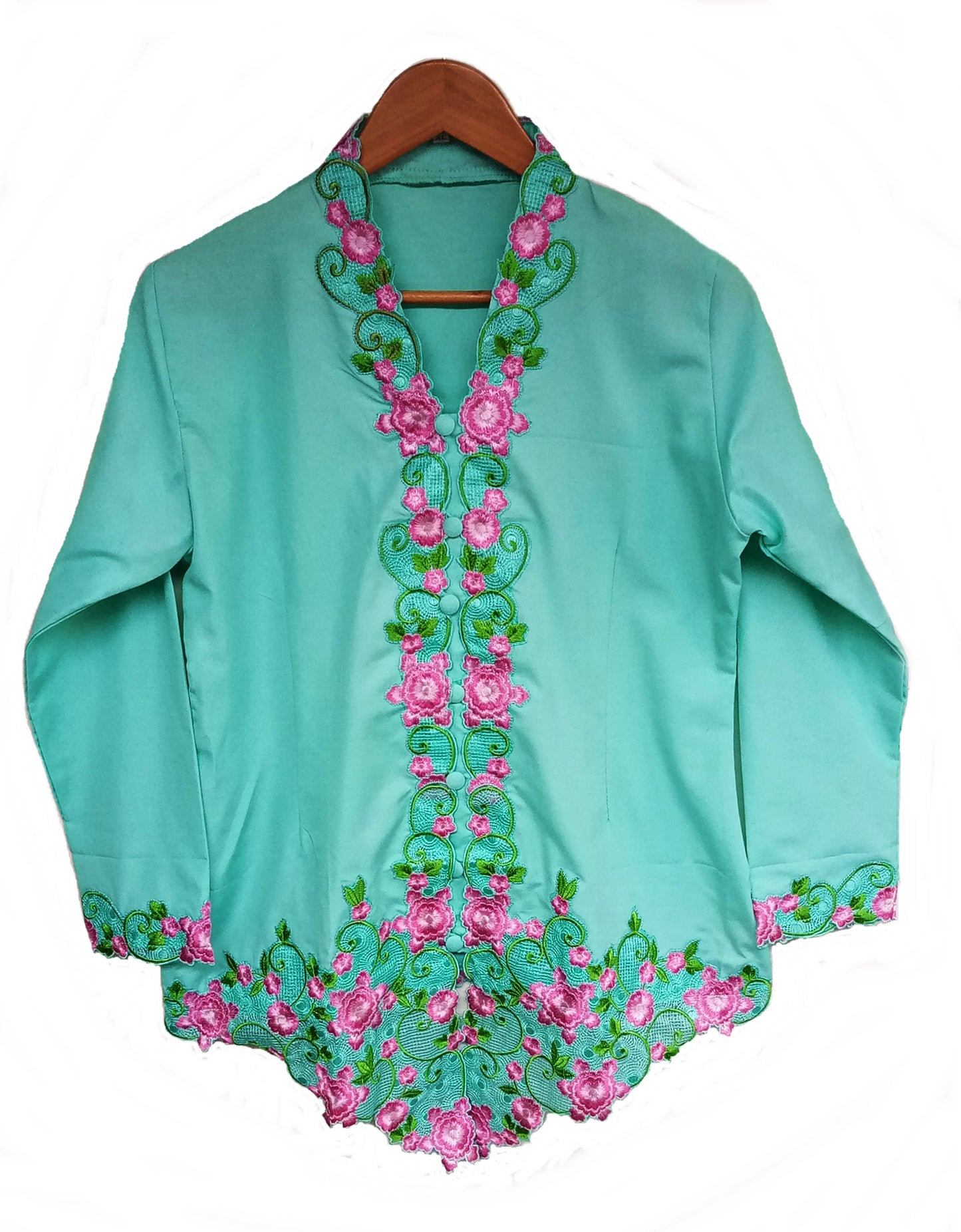 Mint Kebaya Top, baju Kebaya, Kebaya dress  size:  XS, S, M, L, 2L, 3L, 4L, 5L