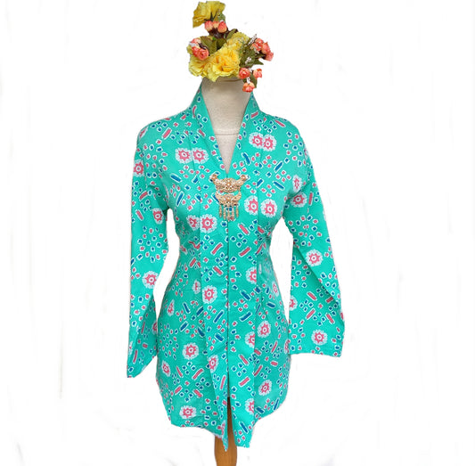 Mint kebaya  top size S, M, L, XL, 2L, 3L, 4L, 5L, 6L plus size