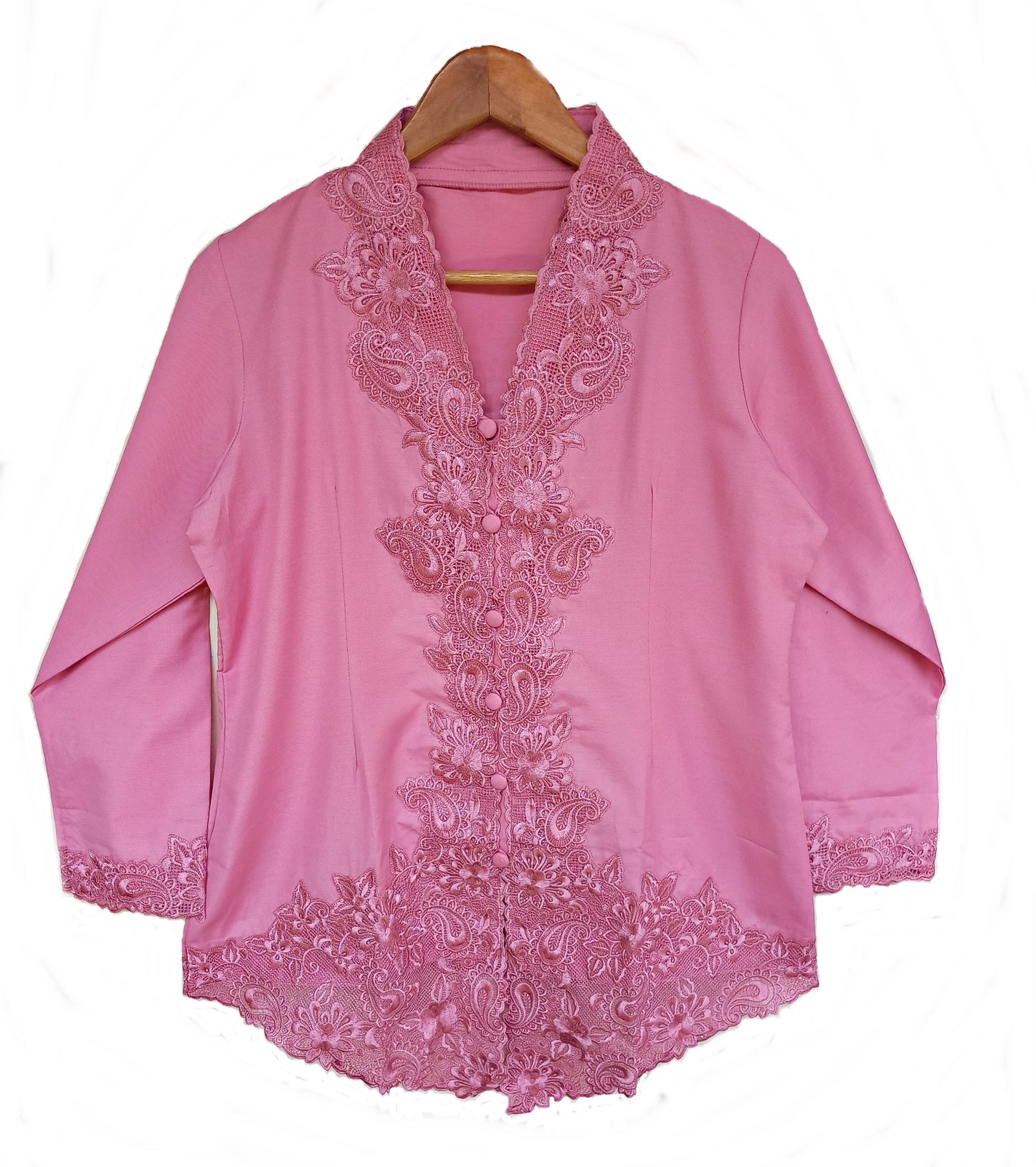 Pink Kebaya  Top, Kebaya embroidery cotton, kebaya dress