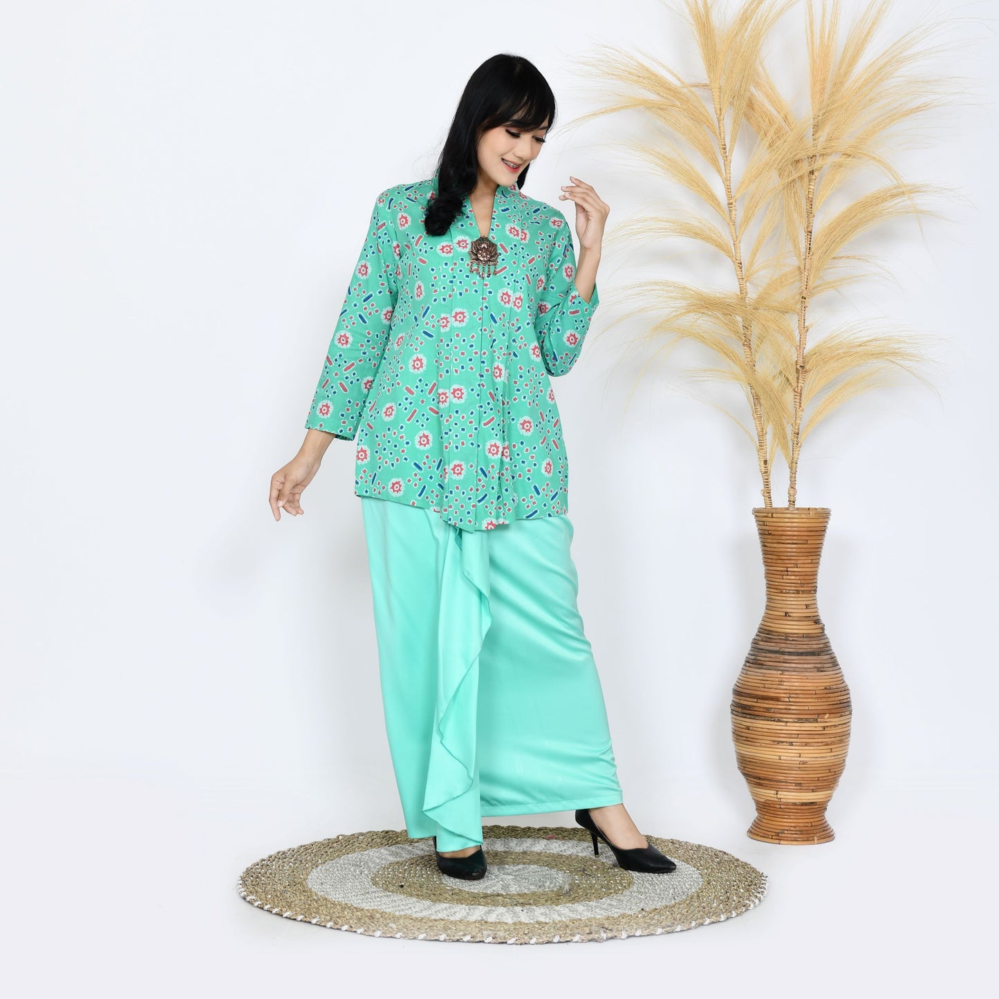 Size  S to Plus Size  Set  Mint Kebaya Cotton, Kebaya Indonesia