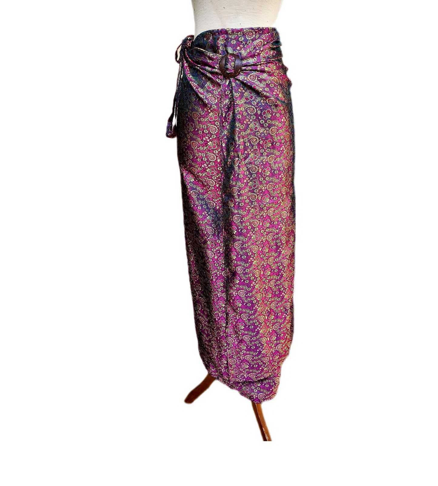 Purple Magenta Songket wrap skirt for Kebaya  size S to 5L